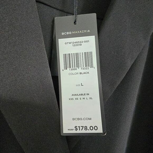 🆕️ BCBGMAXAZRIA Double-Breasted Crepe Blazer Blouse in Black - Picture 8 of 13